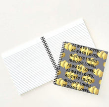 Load image into Gallery viewer, Spiral notebook with gold hearts
