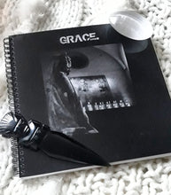 Load image into Gallery viewer, Spiral Notebook with black and white image
